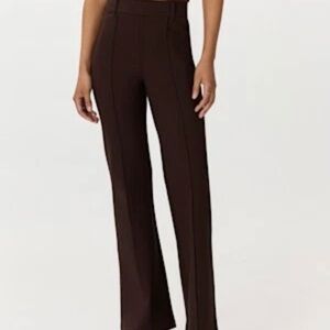 Quince Women Ultra-Stretch Ponte Flare Leg Pants Espresso S GREAT SHAPE!